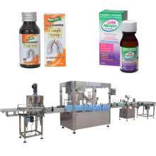 Automatic 60ml 120ml cough syrup bottle filling and capping machine with 8 heads filler